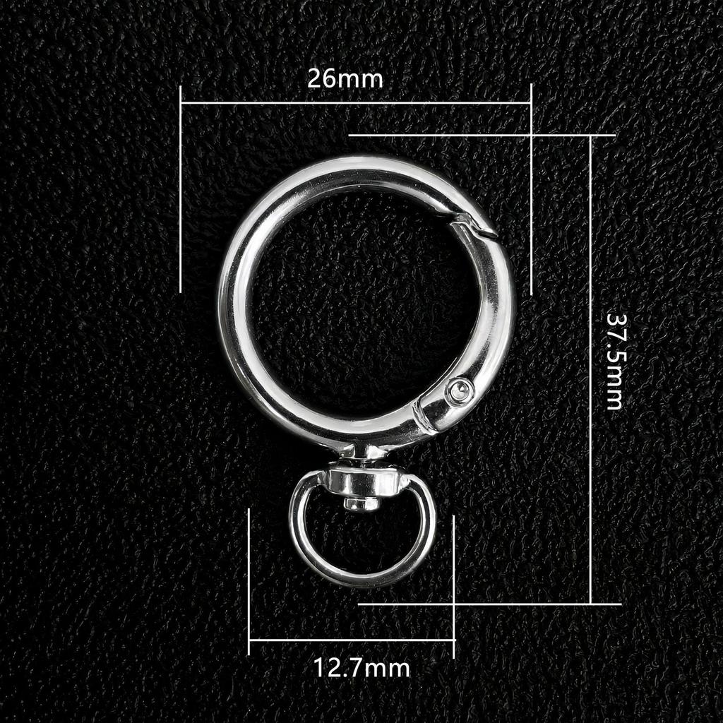 Versatile White Heart Zinc Alloy Keychain Connector with Irregular Shape and Spring Clasp