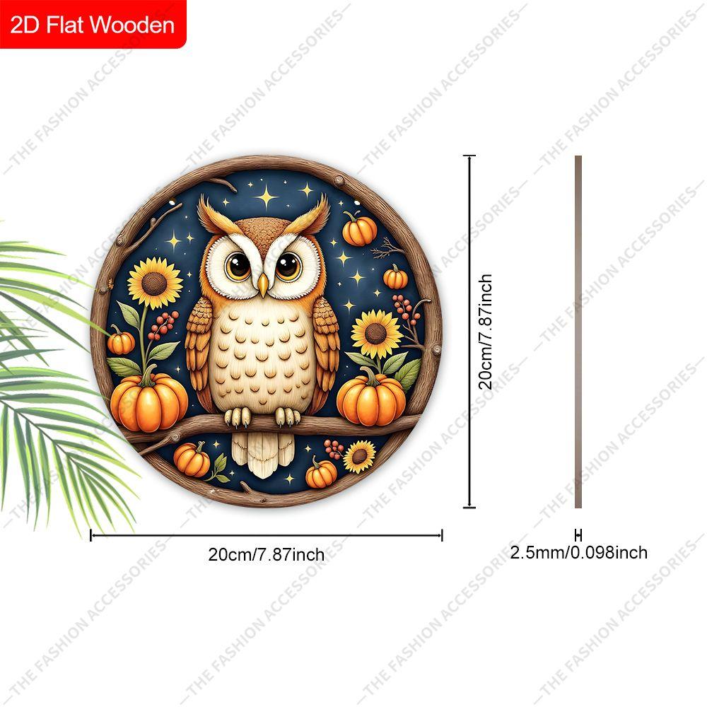 2D Plane Hanging Decorative Signs, Interior Wall or Door Decoration, Garden Decoration, Owl Pattern, Interesting Gifts for Family and Friends