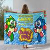 Classic Game Bubble Bobble Puzzle Bobble Flannel Blanket,Ultra Soft Plush Throw for Home Bedroom Bed Sofa Cover Office Picnic