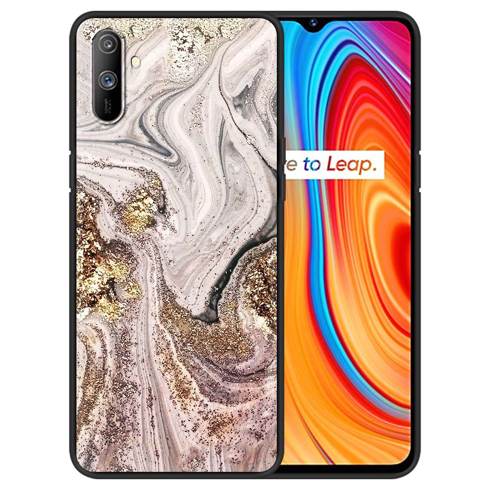 Weiche Silikonhülle für Realme C3 6 7 Pro 5 8 XT X50 GT C15 C11 C25 V13 5G C21 Rückseite Telefonabdeckung TPU-Schale Luxus Marmormuster