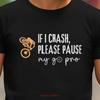 Wenn ich abstürze, bitte meine App pausieren lustiges Mountainbike-Shirt Biker Downhill-Liebhaber süßes Geschenk T für Vintage gewaschene Designerkleidung