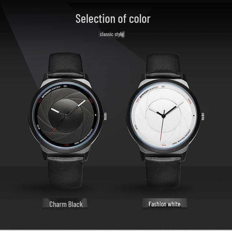 Sanda Unisex Quartz Watch: Creative Casual Wristwatch for Students - New Shape Concept in White.