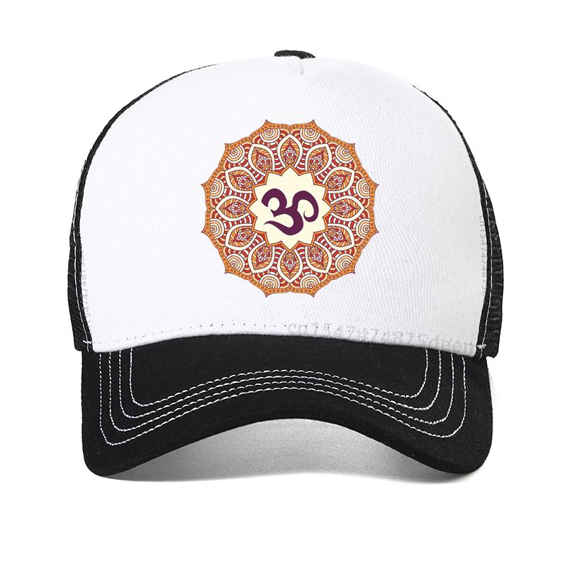 Yoga Om Druck Damen Hut Lässig Lustig Maha Mrityunjaya Mantra Baseballkappe Harajuku Pop Sommer Schirmmütze Trucker Hüte Mandala Hüte