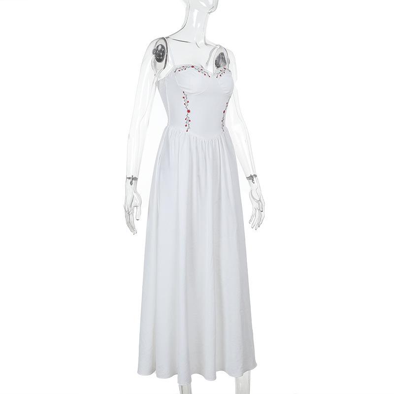 Dámské bílé šaty s dlouhým rukávem a výstřihem do V, elegantní bez rukávů, s vysokým pasem, peng plisovaným lemem, maxi róby 2025 nové párty klub dámské vestidos