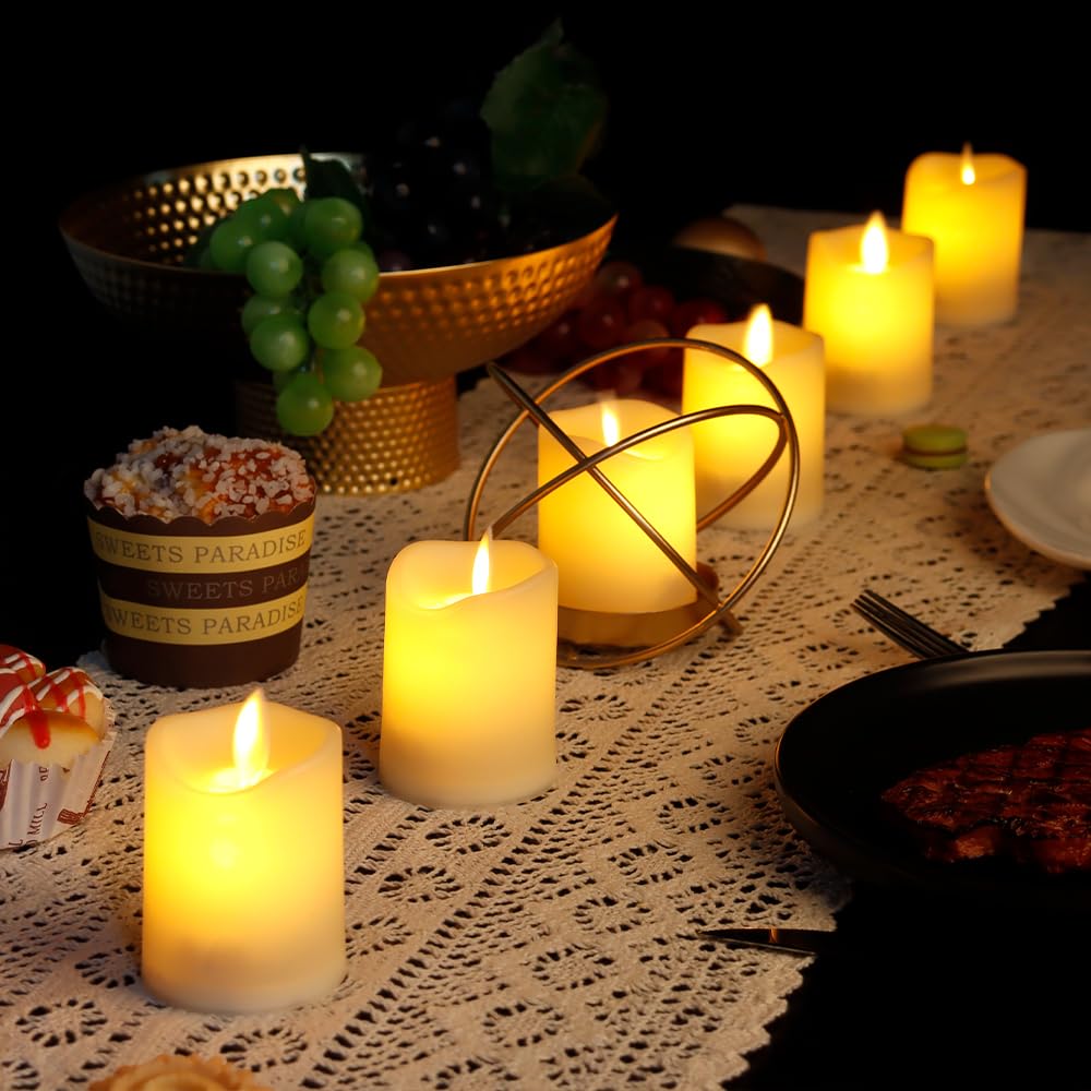 JHY DESIGN LED Candle Lights, 5x10cm, Battery Operated, Realistic Flickering Flame, Candle Lantern, Relaxing Light, Halloween, Christmas, Gift, Indoor