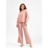 Autumn and Winter New Fashion Casual Knitted Set Pants Women's Edition Loose Sweater Wide Leg Pants Two Piece Set