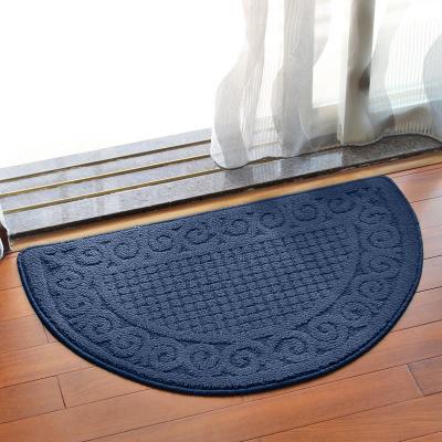 Solid Color Retro Semi-circular Dust Removal Door Mat Home Household Bathroom Non-slip Floor Rug