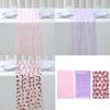 Butterfly Pink Purple Mesh Table Runner Sheer Voile Dining Table Decor For Romantic Wedding Engagement Anniversary Party Decor