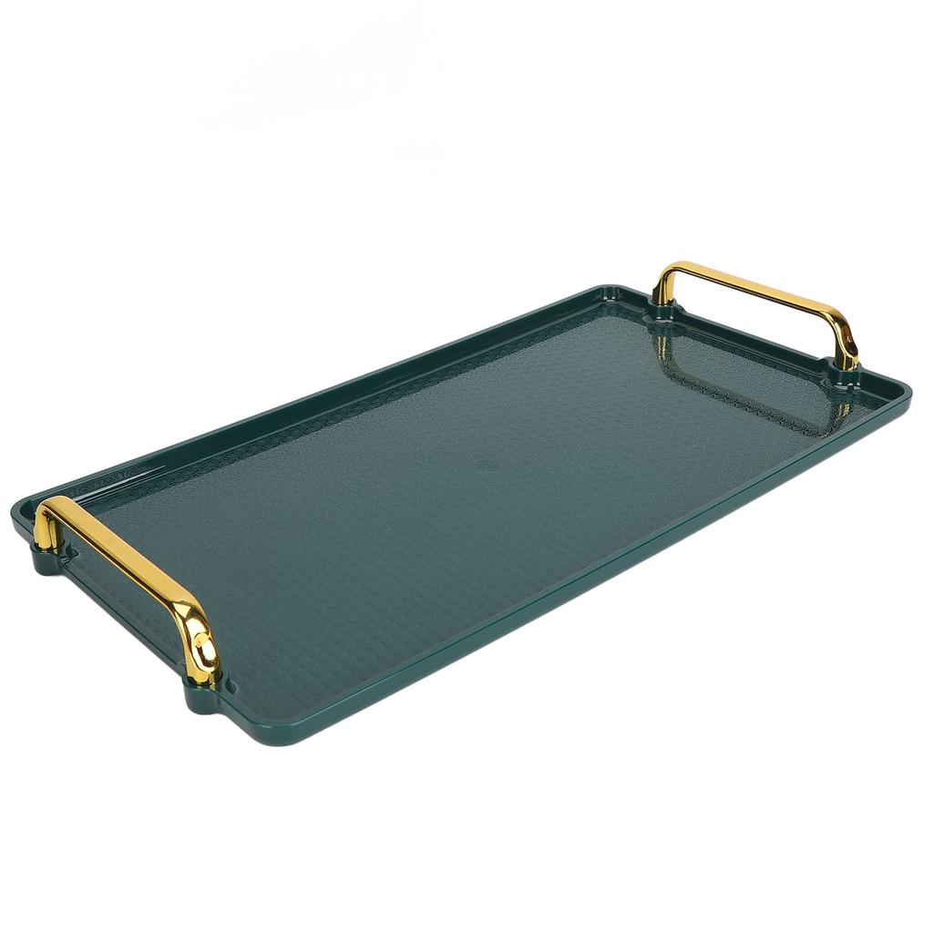 Large Handle Tray Double Ear Plastic Tray Rectangular Stable Multifunctional Tray for Displaying Beauty Products Green