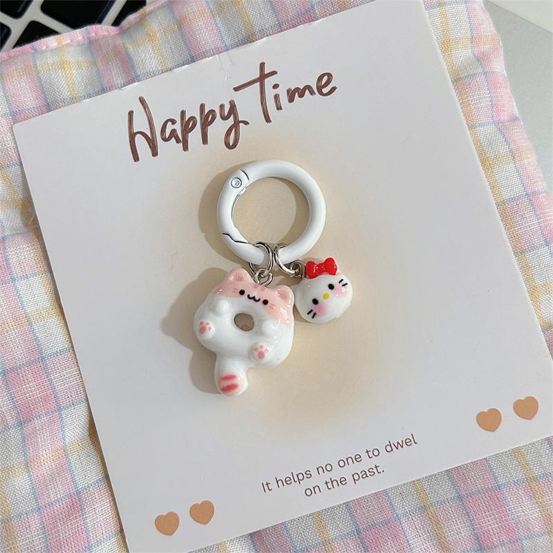 Cute Cartoon Doughnut Keychain For Women Girls Funny Kawaii Pendant Keyring  Backpack Decoration Accessories Gifts