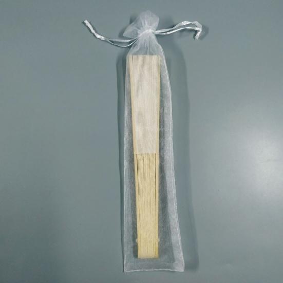 Silk Folding Fan Bamboo Lightweight Hand Fans with Organza Bags Wedding Guests Fans Party Decoration