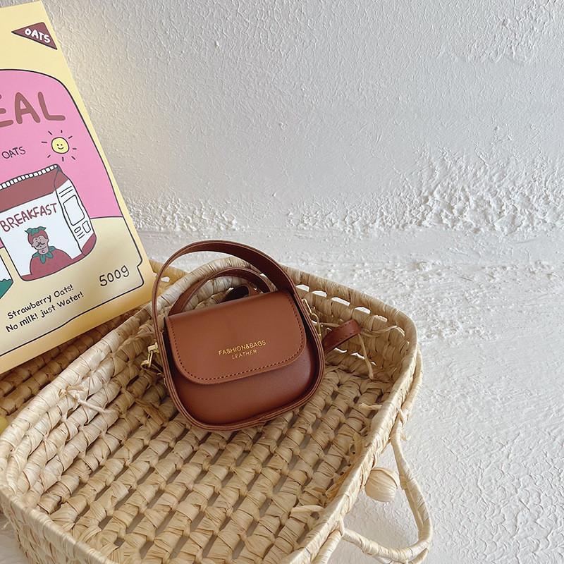 Adorable Mini Pu Leather Girls Handbag Stylish Vintage Crossbody Bag For Kids