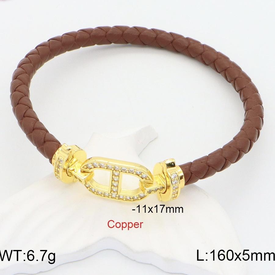 Pig Nose Red Rope Leather Rope Bracelet Men's and Women's 18k Gold Micro-inlaid with Diamonds Natal Year Couple's High-end DIY Hand Rope 2026
