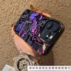 Graffiti Black and Purple Comics Are Suitable for Apple 16promax/15pro/14 Creative 13promax New XR Trendy Brand