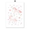 Pink Ballet Girl Rainbow Unicorn Shoes Nursery Wall Art Canvas Painting Posters And Prints Pictures For Baby Kids Room Decor