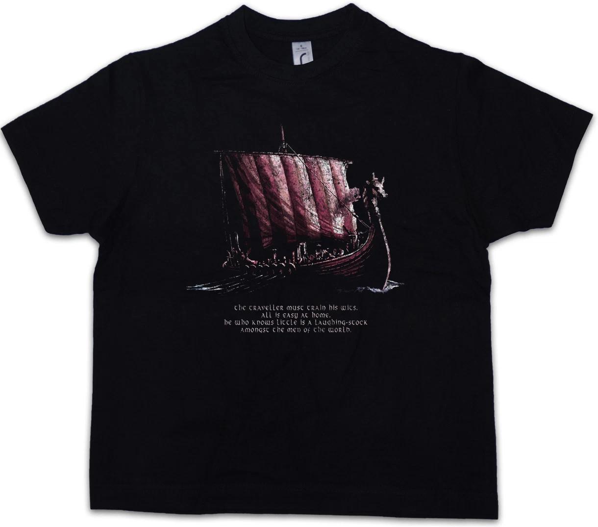 VIKING SHIP II DRAGON HEAD Kids Boys T-Shirt Vikings Longship Norsemen 100
