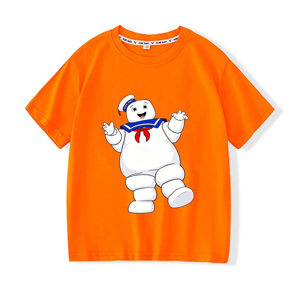 Ghostbusters Children's T-Shirt 100% Cotton Cartoon Print Tops 2-12Y Short Sleeve Kawaii Boys Girls Casual O-neck Toddler Summer