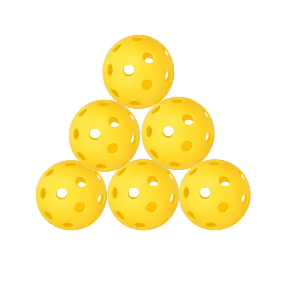 6 Pack Pickleball Balls 26 Holes Pickleballs for Outdoor Indoor Sports Pickle Ball Set Durable Cricket Kit Net Bag