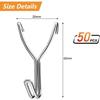 Crochets pour panneau perforé - AIMOONSA - Lot 50 (20 mm) - Acier inoxydable - Double ligne stable - Surface polie