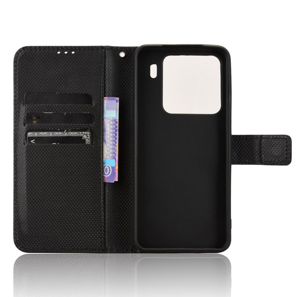

For Xiaomi 15 Pro Case PU Leather Diamond Texture Wallet Phone Cover Purple