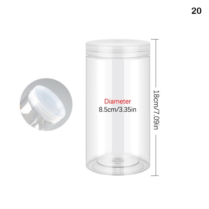 Plastic Packing Bottle Pet Clear Empty Seal Bottle Circular Bucket Storage Biscuit Jar Food Grade Sealed Cans Tank Container