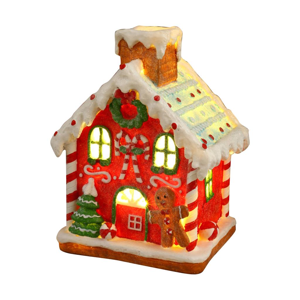 Glowing Gingerbread House With Lights - Animated Christmas Decoration For Indoor Festive Display