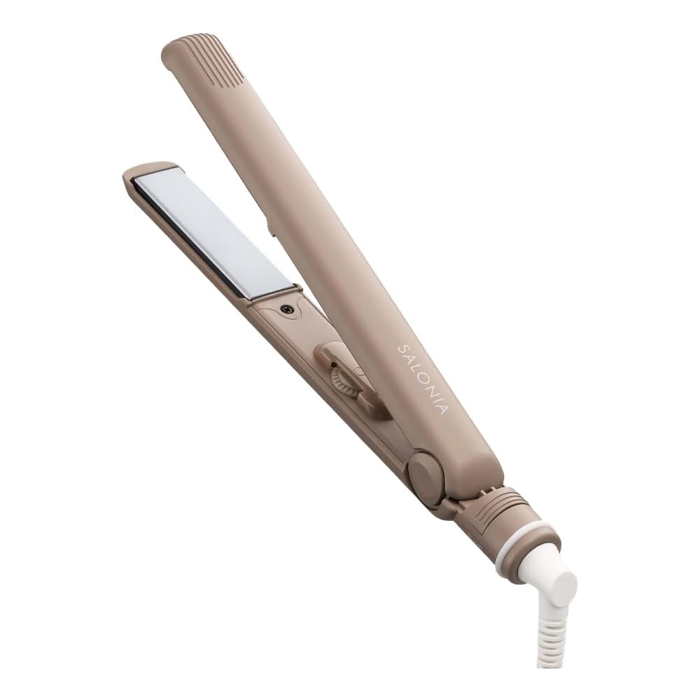 Salonia SL-004SABE 24mm Hair Straightener Beige Compact Design Hair Styling Tool