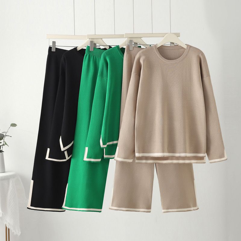 Suits Sets Women Oversize Pullover Sweatshirt Pants Thickened Sweater Top Longs Pants Two-piece Oversize 2PC Suit