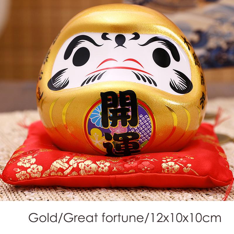 4,5 Zoll Maneki Neko Daruma Ornament Keramik Glückskatze Statue Home Dekoratives Geschenk Feng Shui Sparschwein