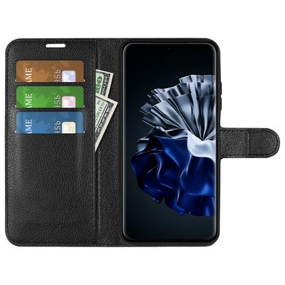 For Huawei P60 Pro Litchi Texture Phone Leather Case Wallet Stand Anti-drop Phone Cover