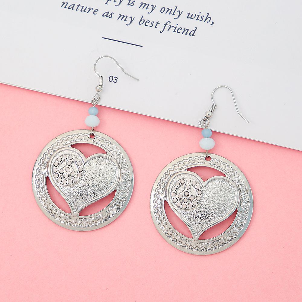 

Women s Peace Sign Rhinestone Heart Earrings in Zinc Alloy
