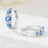 Orstarry S925 Silver Earrings Versatile Geometric Blue Purple Hoop Earrings For Women Birthday Gift Fine Jewelry