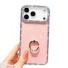 Transparente Anti-Drop Handyhülle mit Ringhalter in Sternen-Diamant-Optik für iPhone 17/16