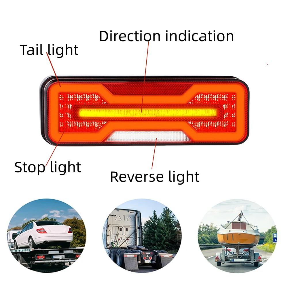 ATVOV 2PCS 12V 24V LED Combination Tail Light Turn Signal Brake Reflector Reverse Lamp Trailer Truck Tractor Camper Waterproof