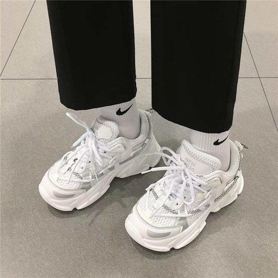 Baskets Chunky pour Femmes Chaussures Vulcanisées à Plateforme à Semelle Épaisse Chaussure de Course Décontractée Respirante pour Femme 42 44