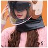3/4 Motorcycle Helmet Adults With Removable Neck Cover Integrated Visor Winter Warm Thick Lined ABS Certified