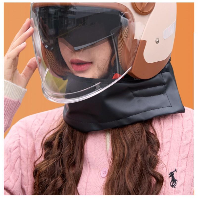 3/4 Motorcycle Helmet Adults With Removable Neck Cover Integrated Visor Winter Warm Thick Lined ABS Certified