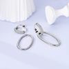 925 Sterling Silver Earrings Women Oval Double Hoop Pave Snake Drop Earring For Anniversary Wedding Jewelry Gifts