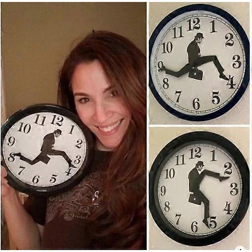 Inspired Silly Walk Wall Clock Creative Silent Non-Ticking Clock Modern Wall Clock Unique Home Art Decor Gift