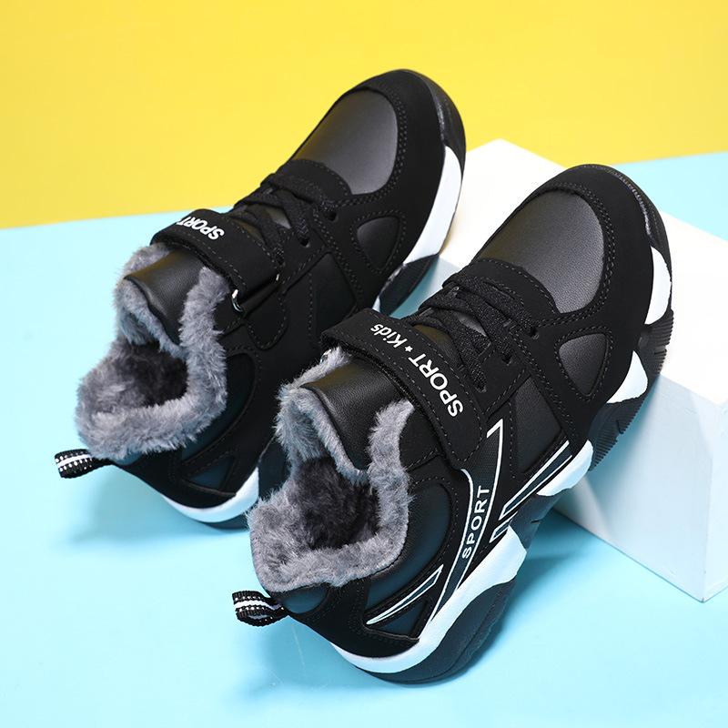 2023 Zimní dětské protiskluzové voděodolné polstrované a zesílené teplé boty Dětské bavlněné boty tenisky Boty pro žáky základních škol