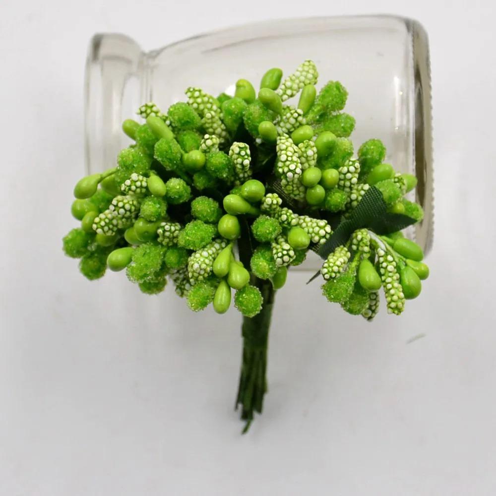 12/36/72/144Pcs Mini Stamen Flower Artificial Flowers Craft Fake Flowers For Wedding Bouquet Party Box Scrapbooking Decor