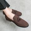 Tassel Loafers Men Dress Shoes Gentlemen British Suede Leather Wedding Shoes Men Flats Plus Size 46 47 48 Oxfords Formal Shoes