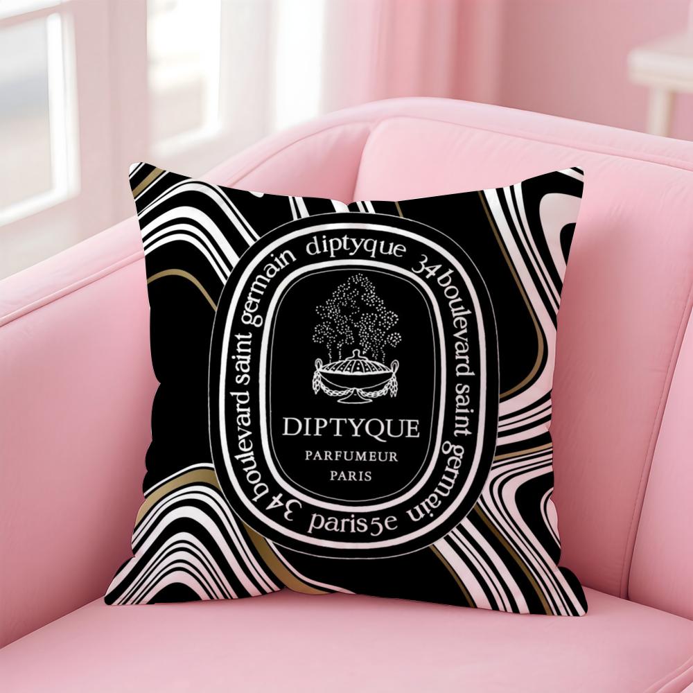 Luxury D-Diptyque Cushion Cover Home & Car Multi-Scene Pillow Cover - Reversible, Soft & Durable for Daily Use