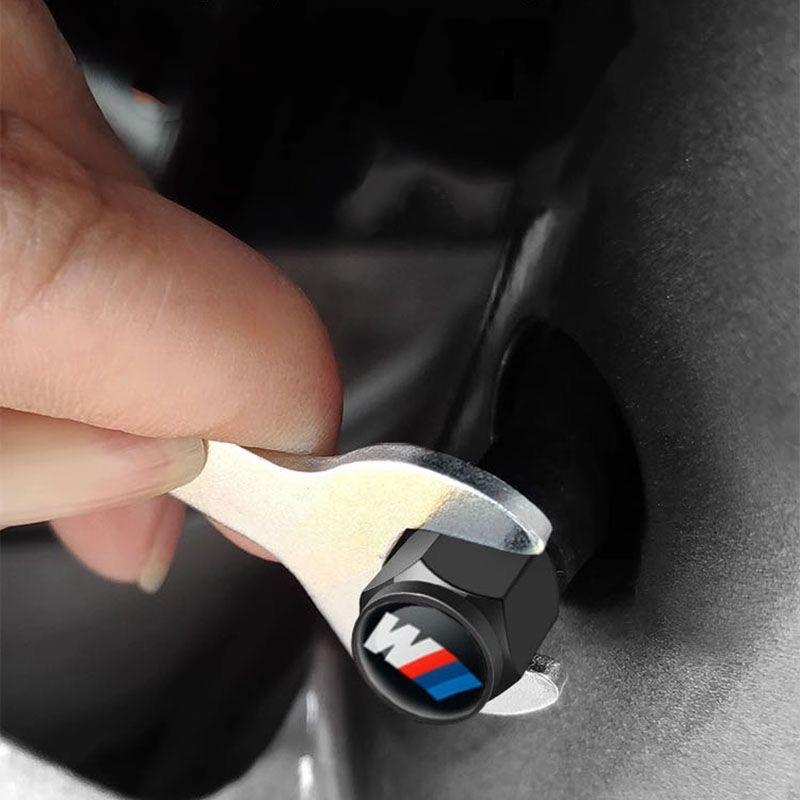 4pc The valve core of automobile hub is suitable for the center valve cap of BMW X1X5Z4M3E82F20F22F23F31E63E65E90E92 alloy tire.