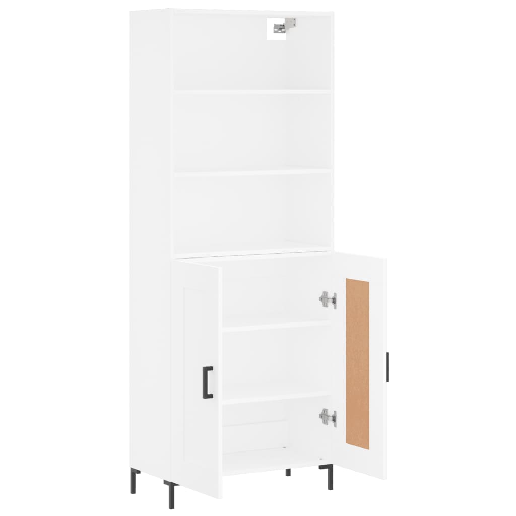 Vidaxl Display Cabinet, White, 69.5X34X180 Cm, Wood-Based Material