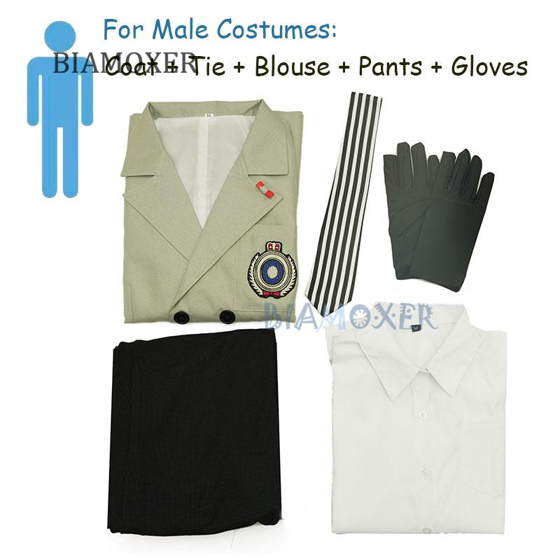 Goro Akechi Cosplay Pruik P5 Cosplay Schooluniform Pak Jas Stropdas gratis Handschoenen Cosplay Kostuum Outfit M beige