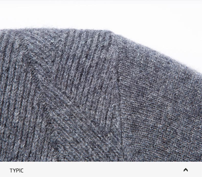 Men's Winter Thick Knit Sweater - Half-High Collar, Middle-Aged Dad Style, Warm & Loose Base Layer.