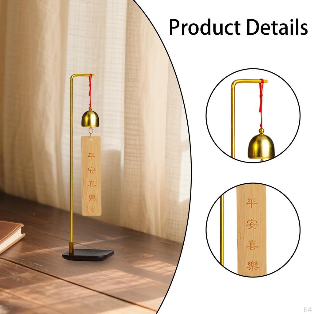 Wind Bell Calligraphy Painting Brush Holder Metal Small Hanging Decoration Chime for Office