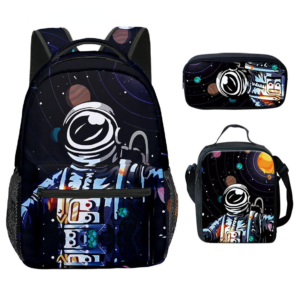 Traditionnel Bien-aimé Homme Drôle Manana Sera BonitoI Motif 3D 3 pièces/Ensemble Cartables Voyage Sac à Dos pour Ordinateur Portable Léger Boîte à Lunch Trousse à Crayons