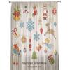 Christmas Elk Cartoon Gift Tulle Curtains For Living Room Decoration Modern Chiffon Sheer Voile Kitchen Curtain